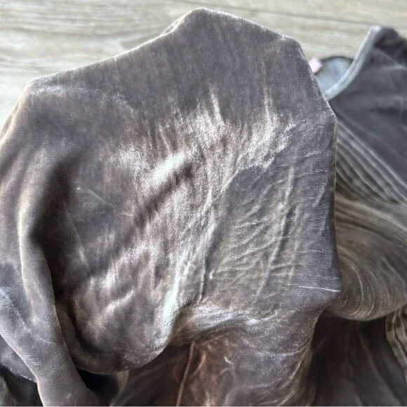 Calypso St  Barth Grey Batwing Sleeve Silk Blend Velvet Blouse - Picture 10 of 14